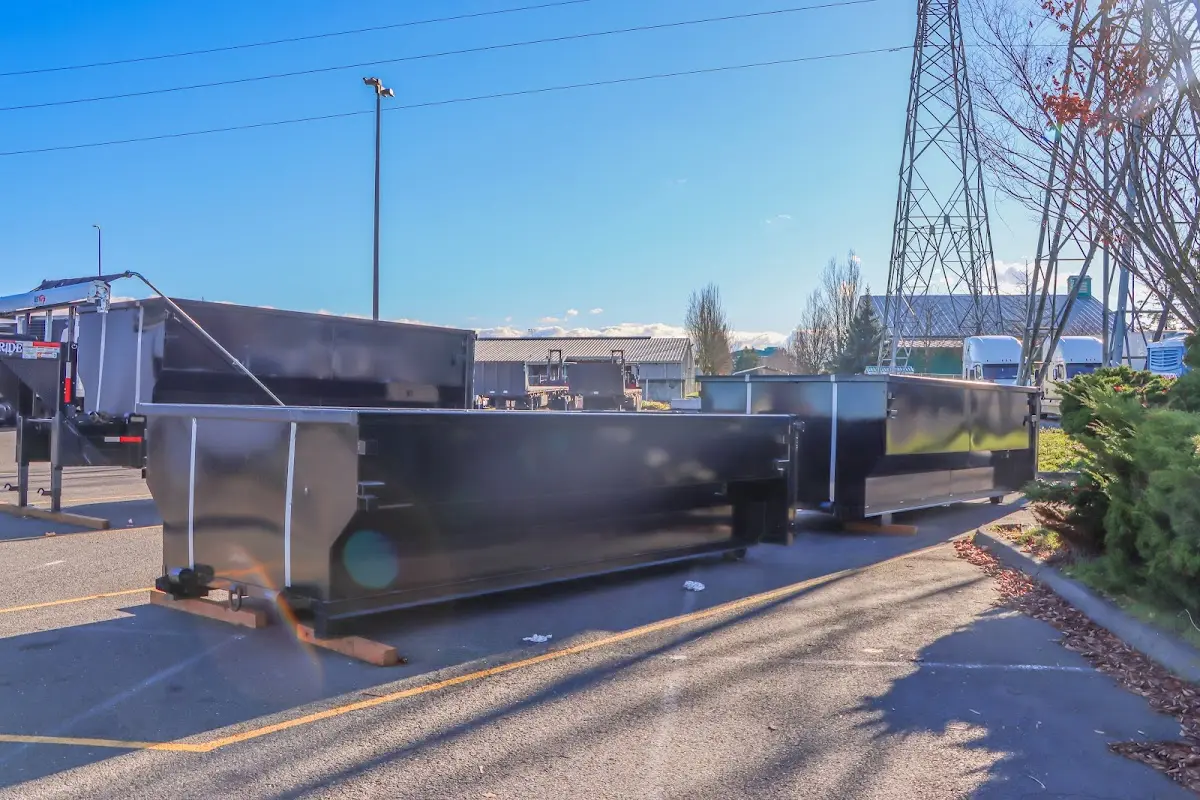 Roll-off dumpster ready for waste disposal at job site for 12 Yard Dumpster Rental in Tooele